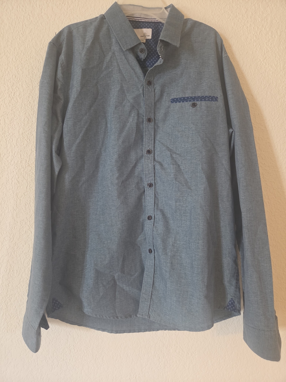 Men's Long-Sleeve Casual Button-Down Shirt in Slate Blue
